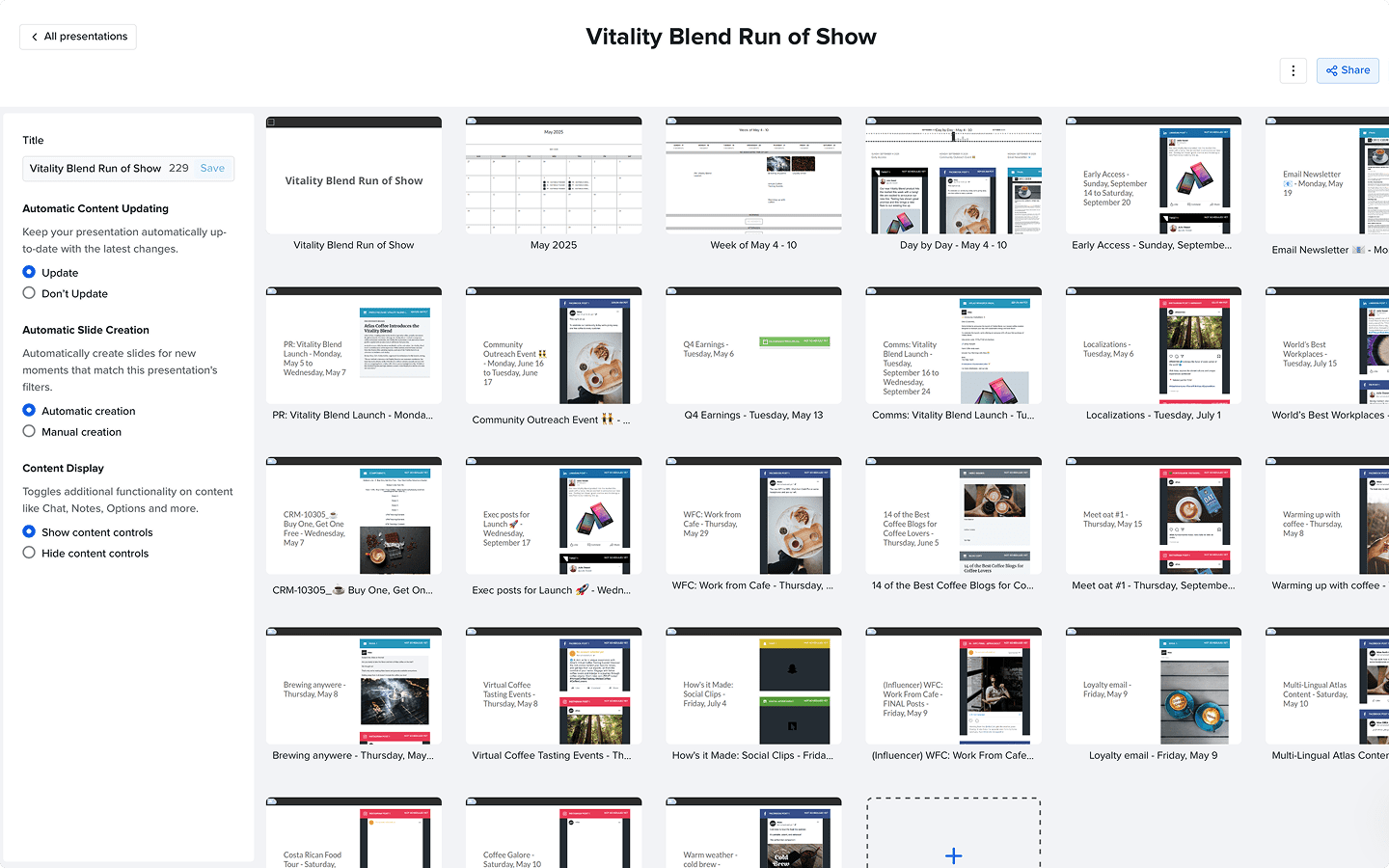 Presentation view